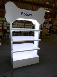 Custom Double-sided Product Display with Shelves, LED Lighting, and Graphic Header