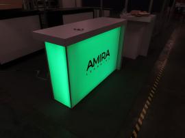 Modified MOD-1716 Backlit Counter with Fabric Graphics, Programmable RGB LED Lights, Charging Pad, and Locking Storage -- View 4